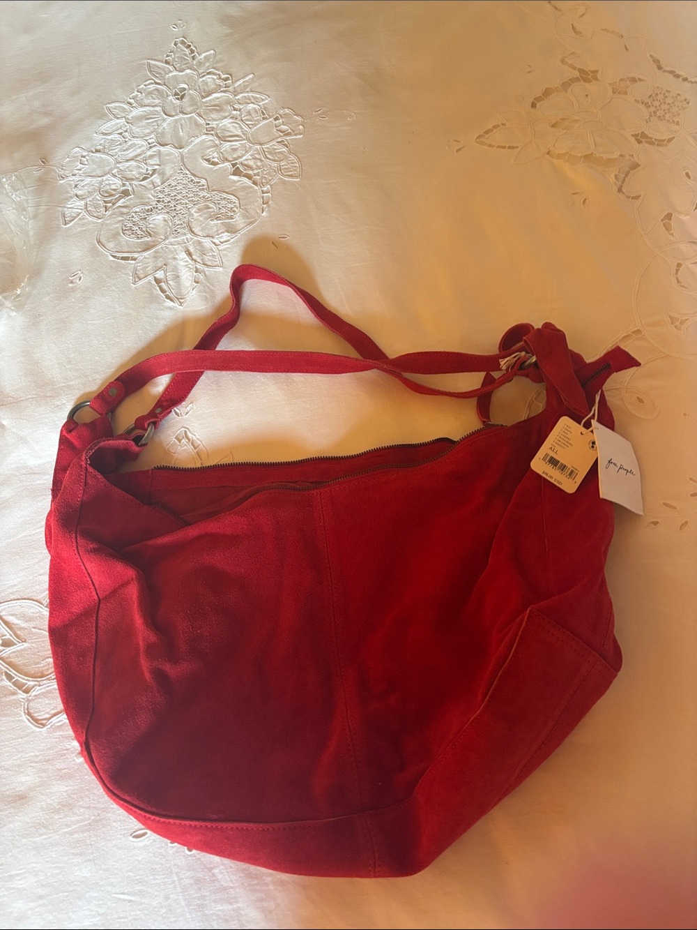 Free People Red Suede Shoulder Bag